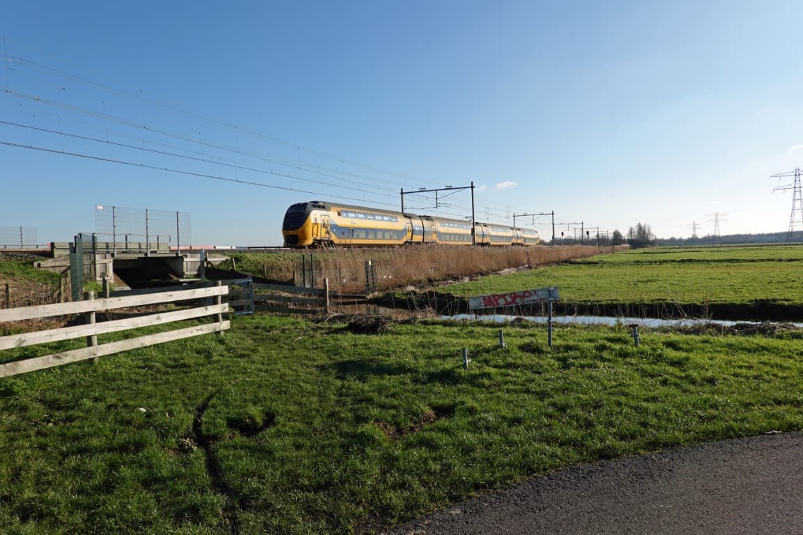 Kaartbeeld van de versterking en verdubbeling van het spoor tussen Delft en Schiedam